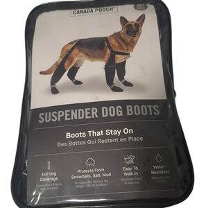 Canada Pooch Black Suspender Dog Boots - Short 3